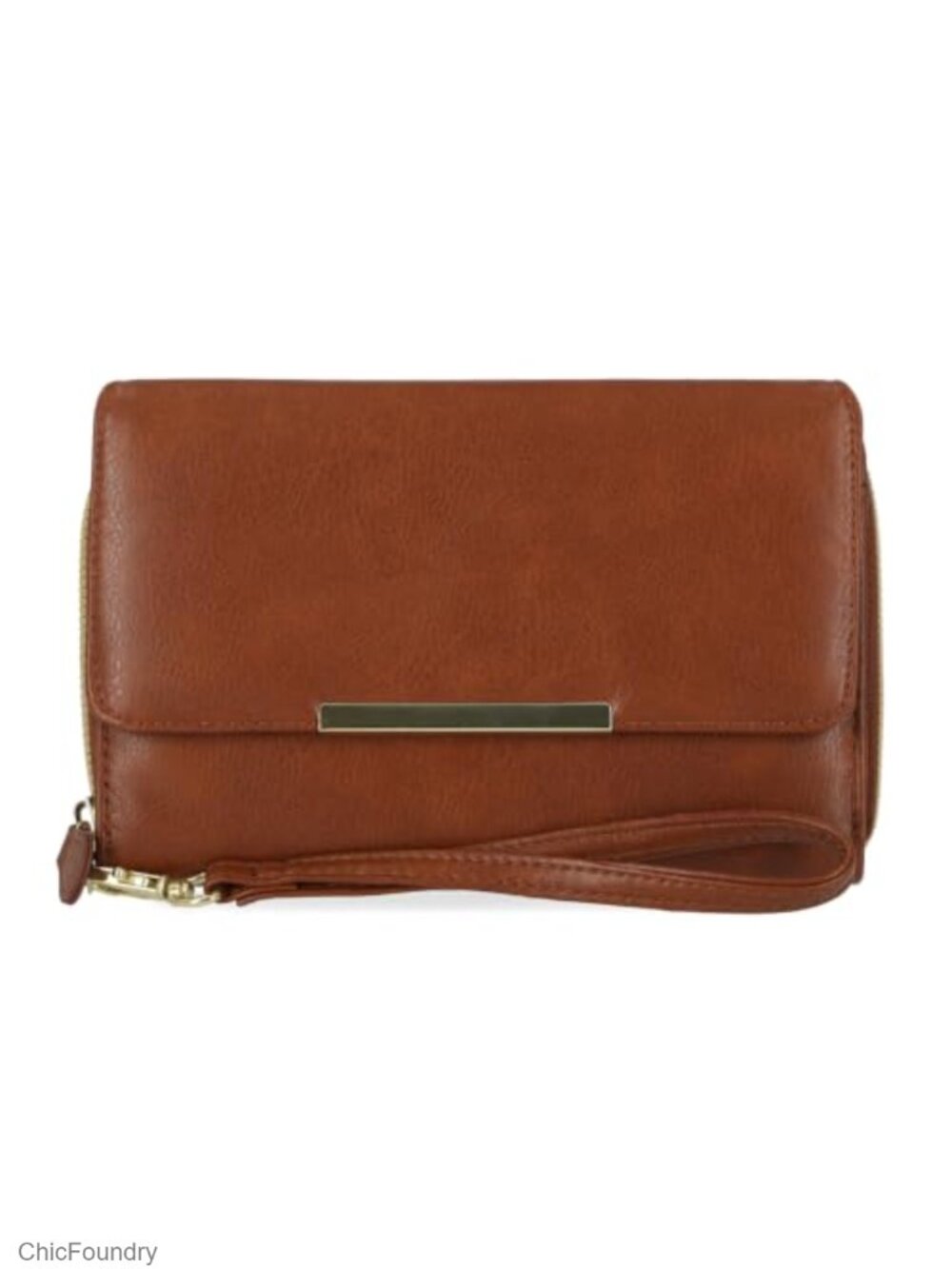 RFID Blocking Zip Around Vegan Leather Clutch Wallet Wristlet Phone Holder